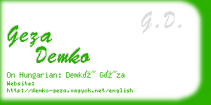 geza demko business card